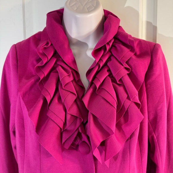 Madison Fuchsia Ruffled Blazer Small - Picture 2 of 9